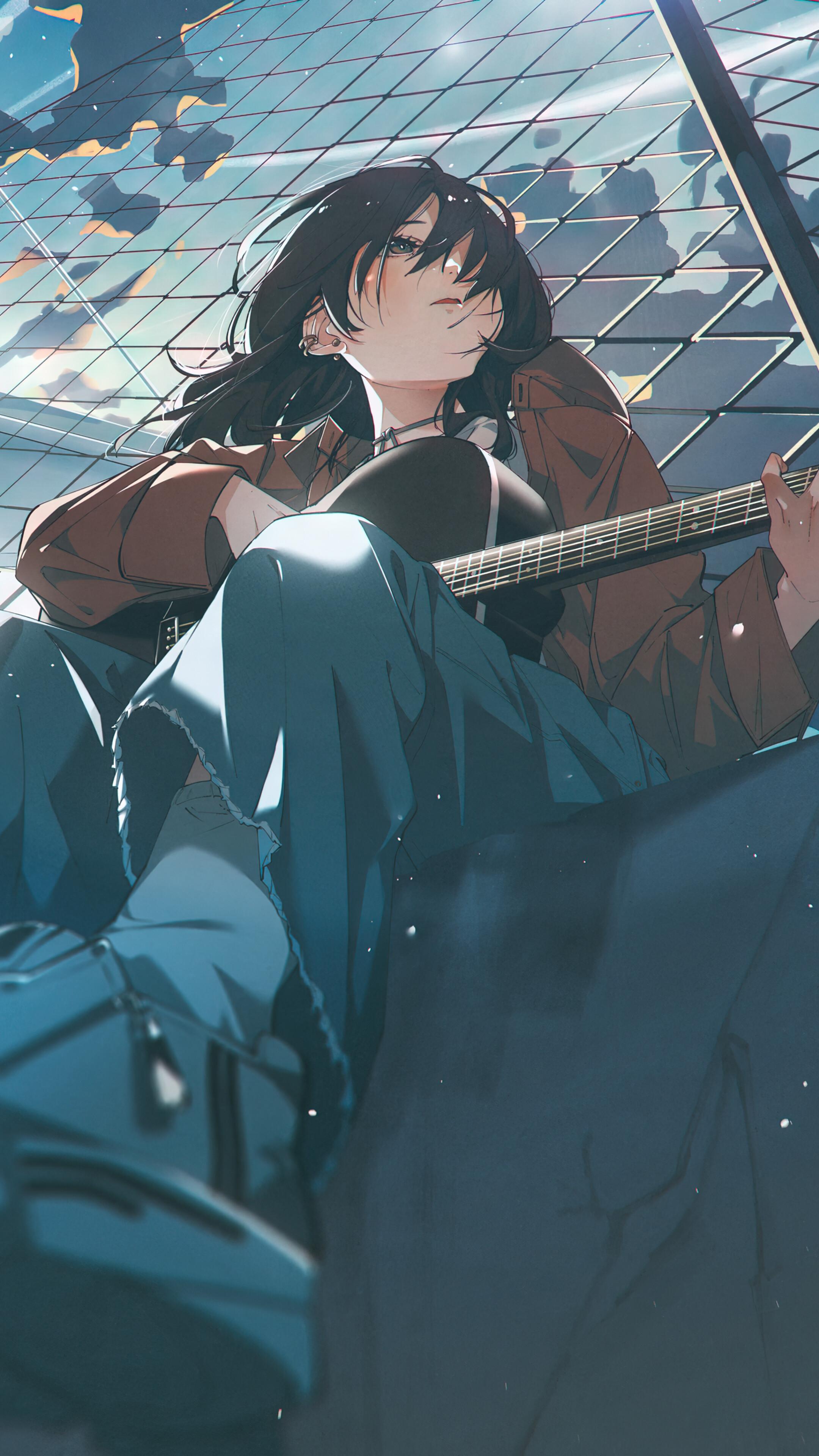 Anime Girl Playing Guitar 4k Wallpaper iPhone HD Phone 7920h