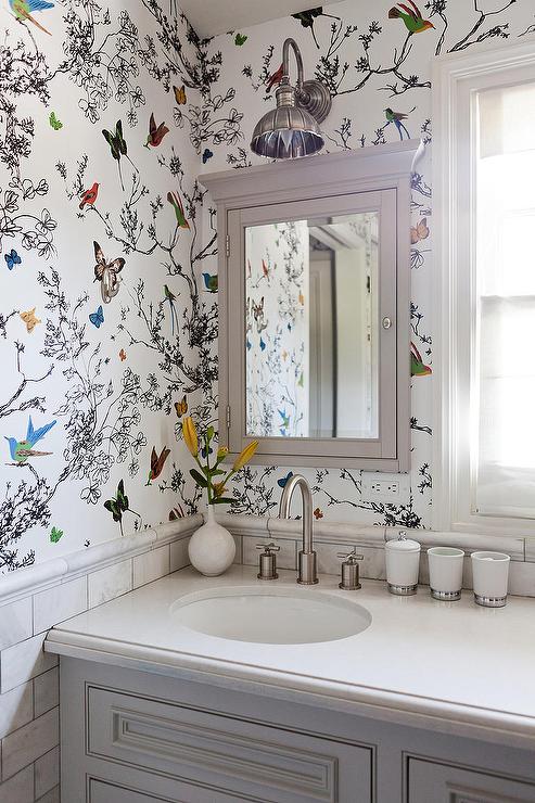 Gray Bathroom Vanity with Gray Medicine Cabinet 493x740