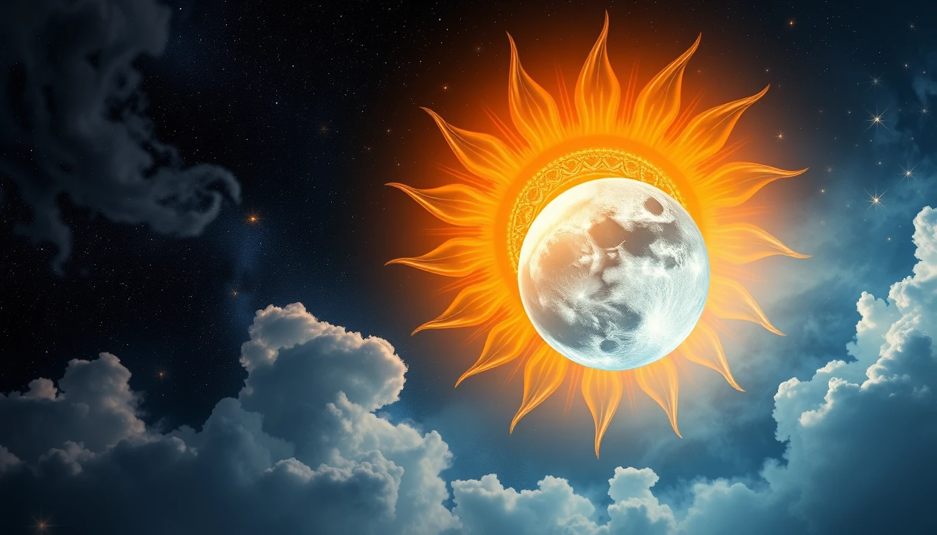 Celestial Sun And Moon Wallpaper