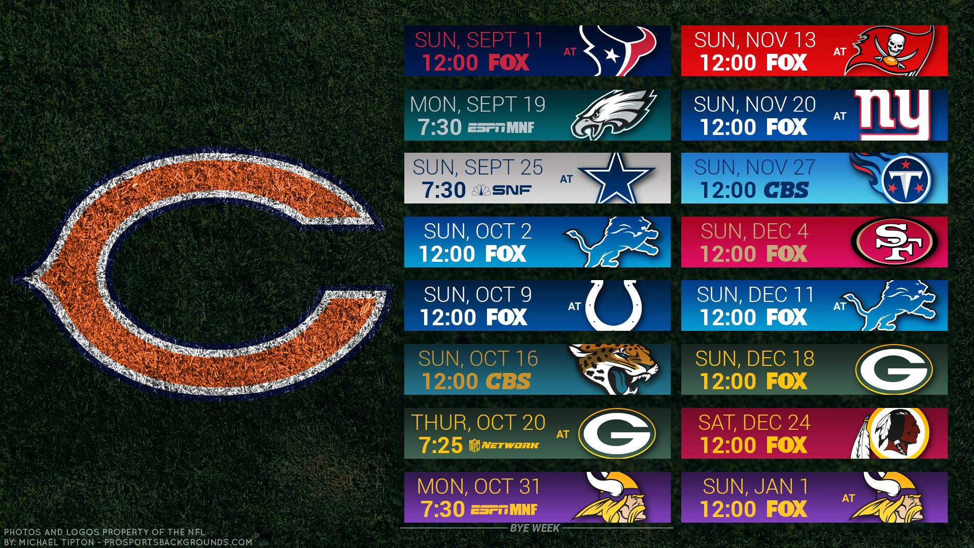 Top Chicago Bears Schedule Wallpaper