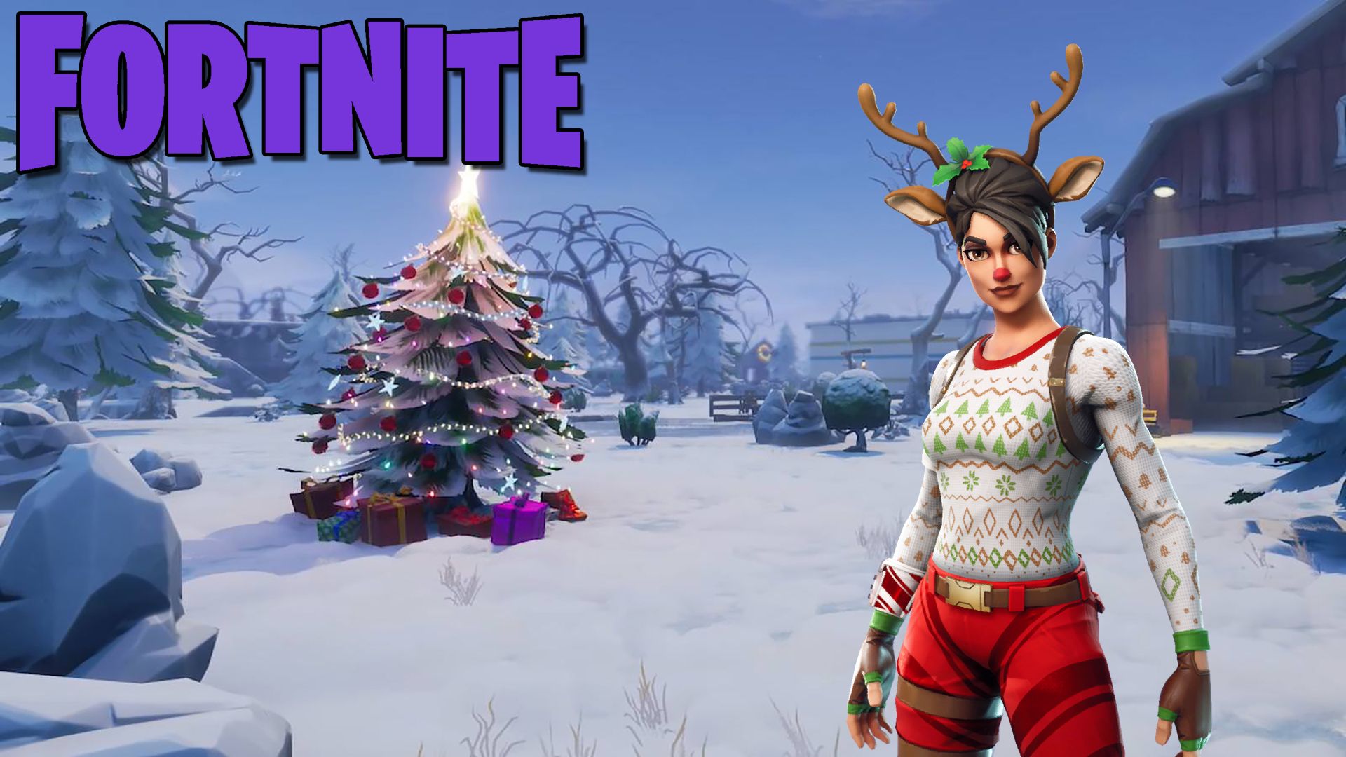 Christmas with Red Nose Raider Fortnite Wallpapers   Top Free