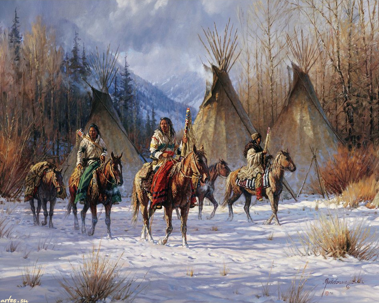 Artistic Native American Wallpaper