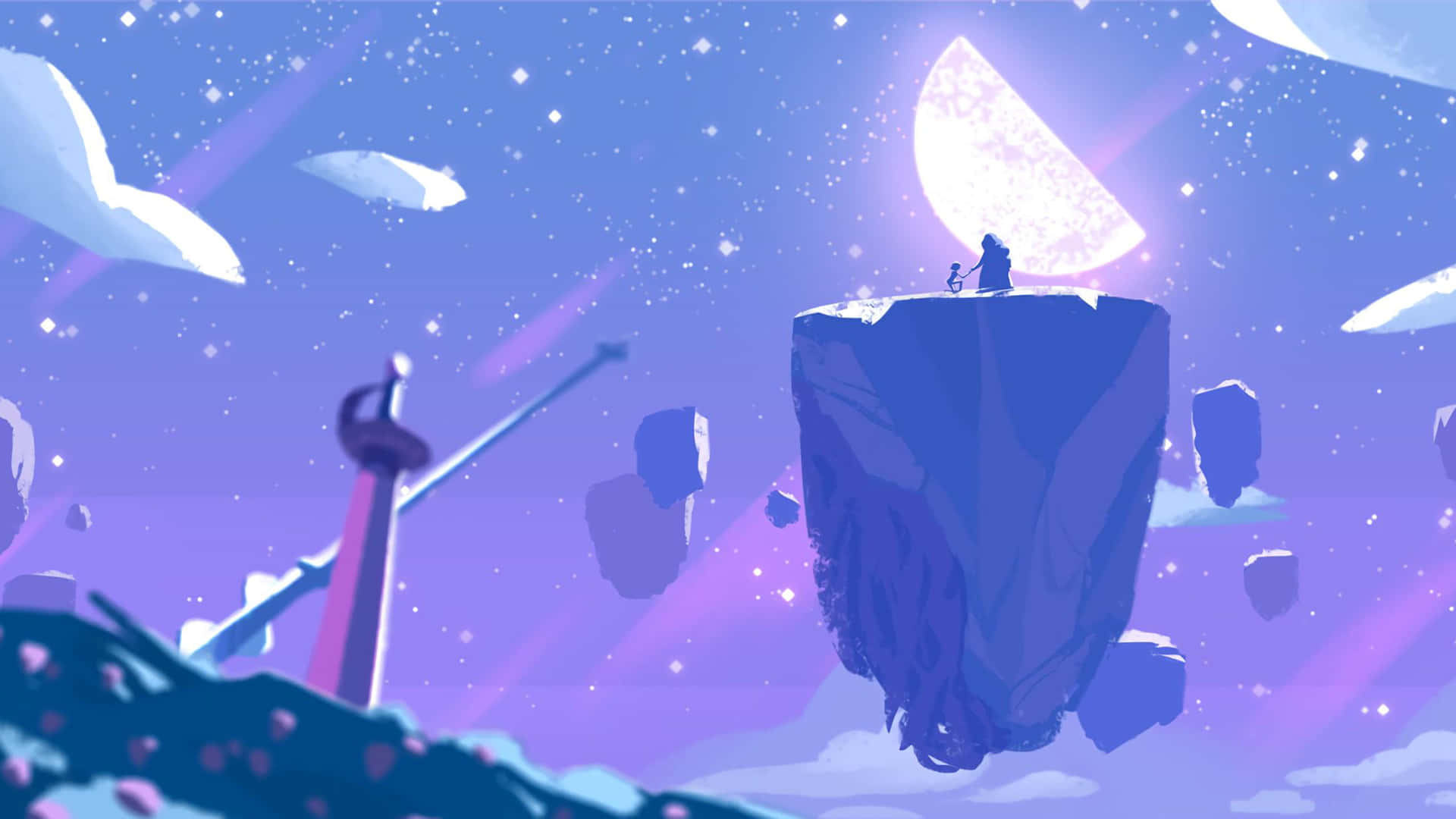 Floating Island Background Wallpaper