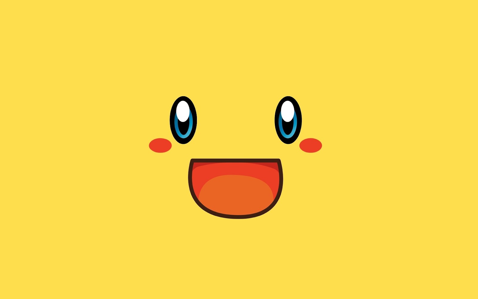Pikachu Smiling Face Minimalist HD Wallpaper