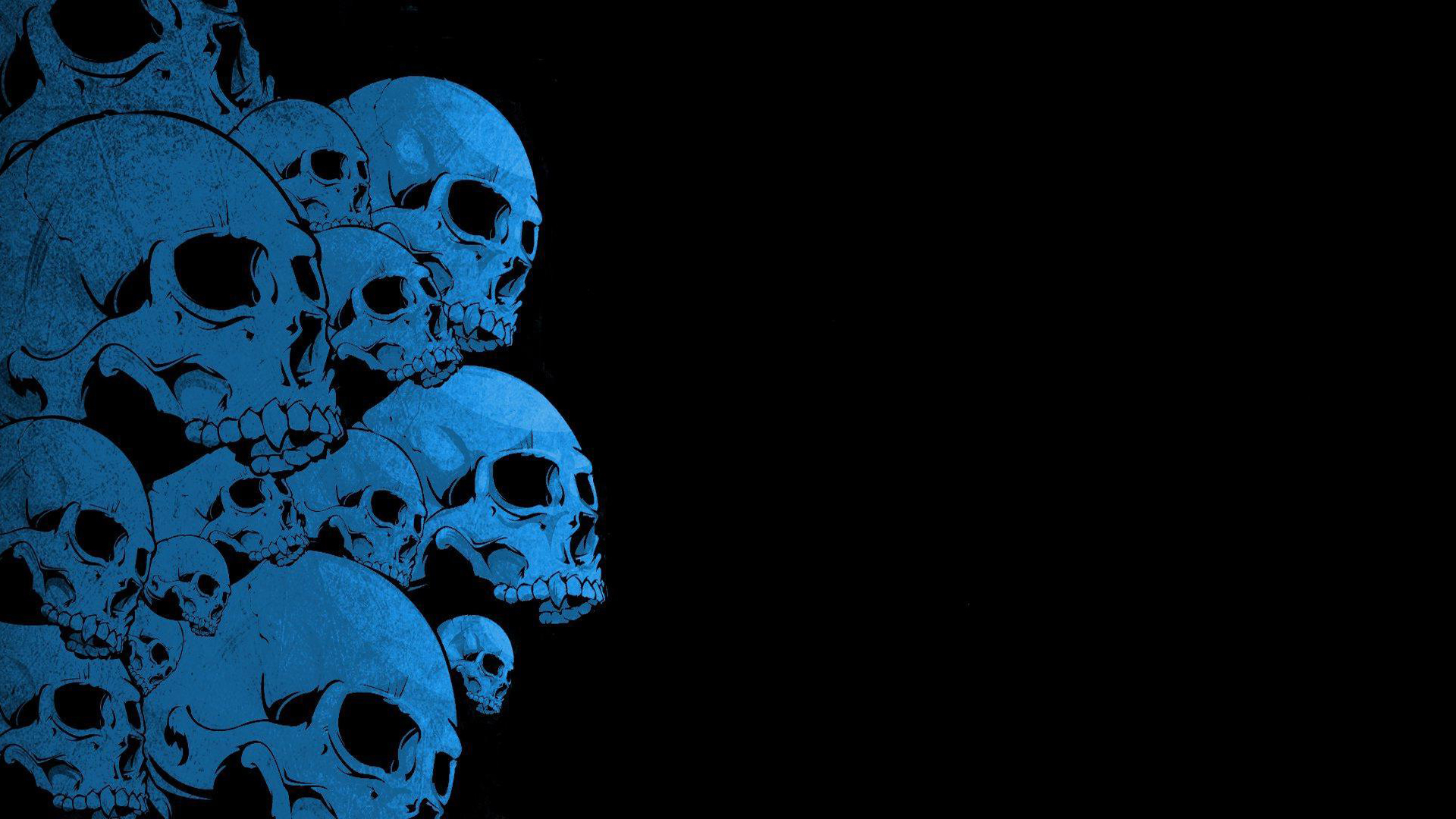 Blue Skull Wall Google Themes Wallpaper