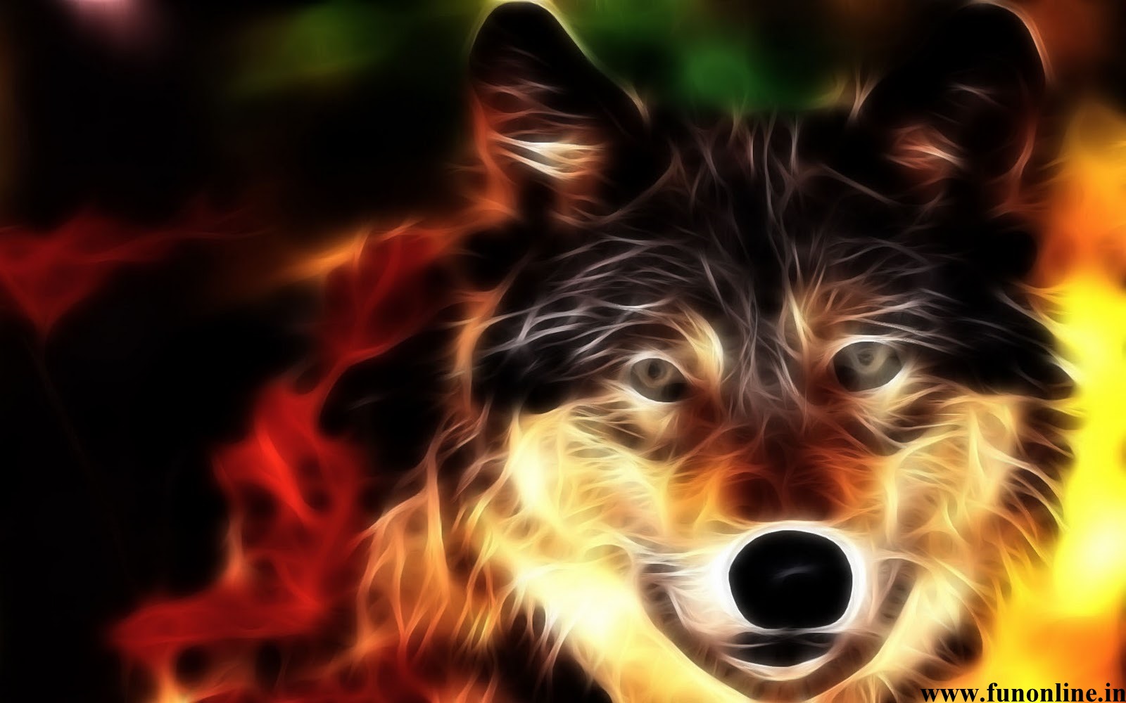 Animated Fire Wolf Wallpaper