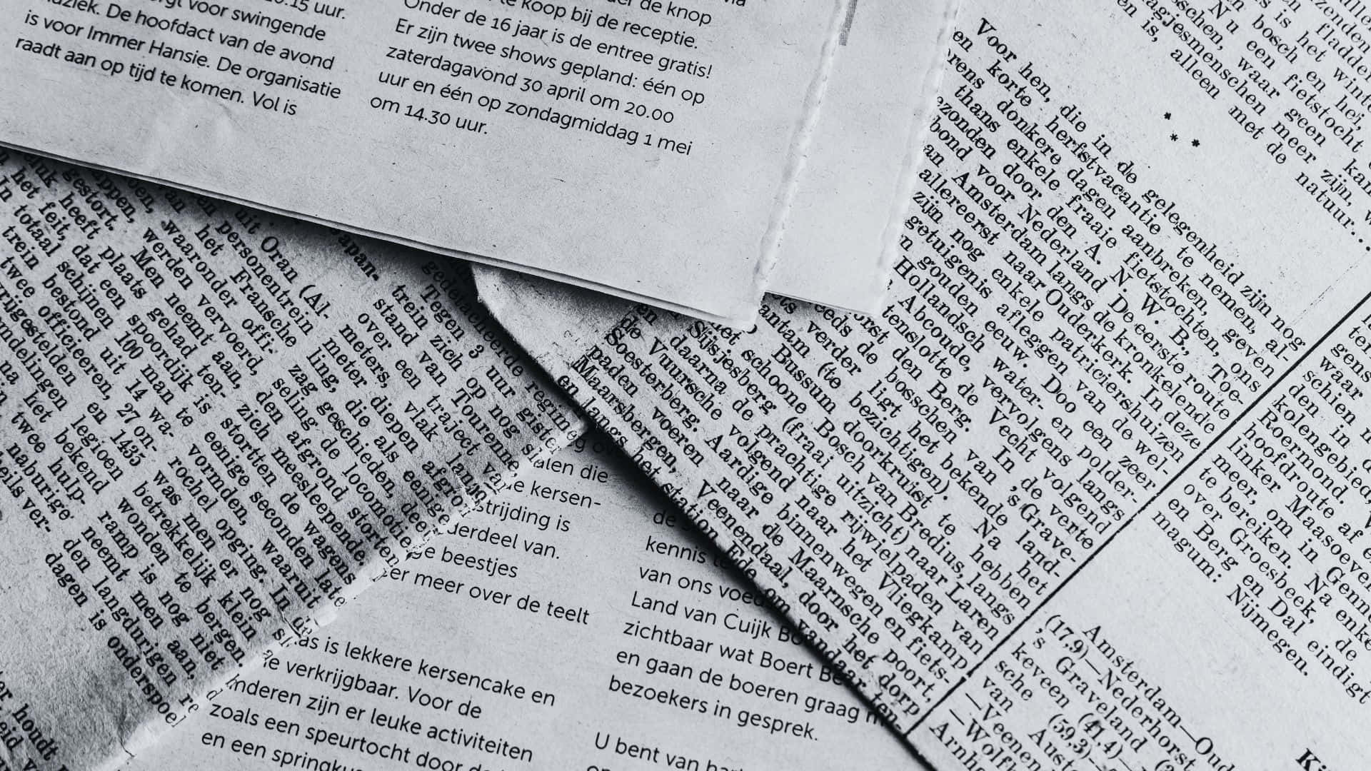 Black And White Newspaper Wallpaper