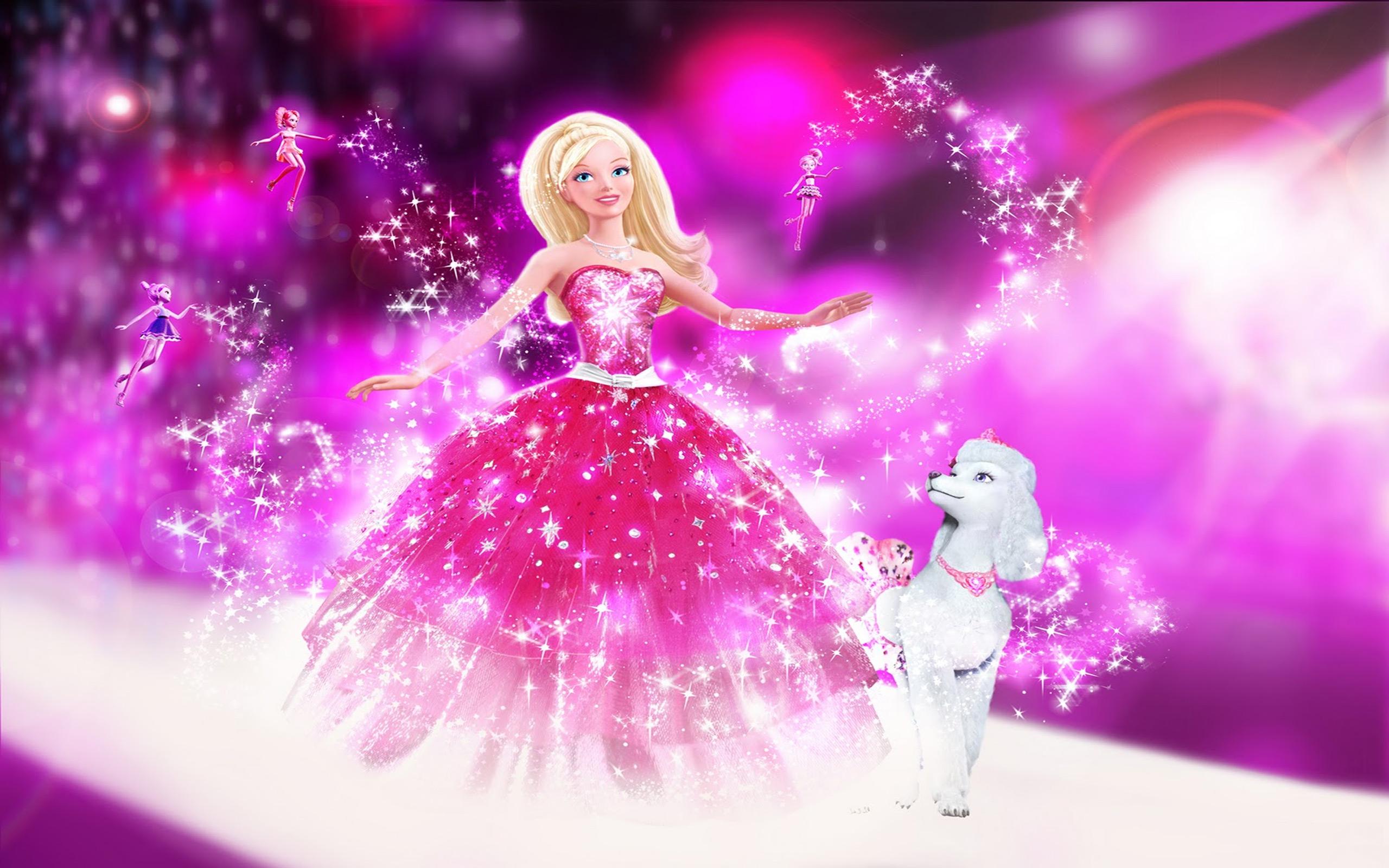 Wallpaper Barbie And Poodle