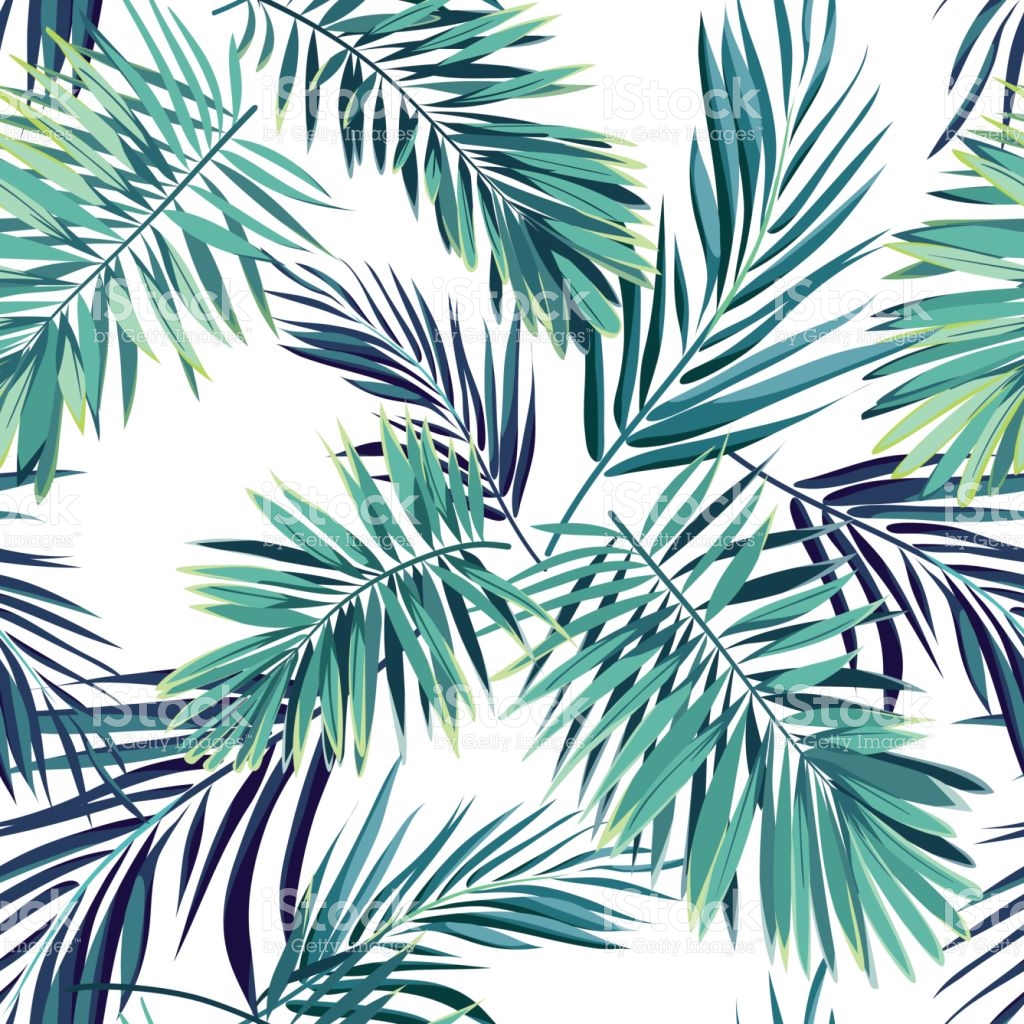 Tropical Background With Jungle Plants Seamless Vector