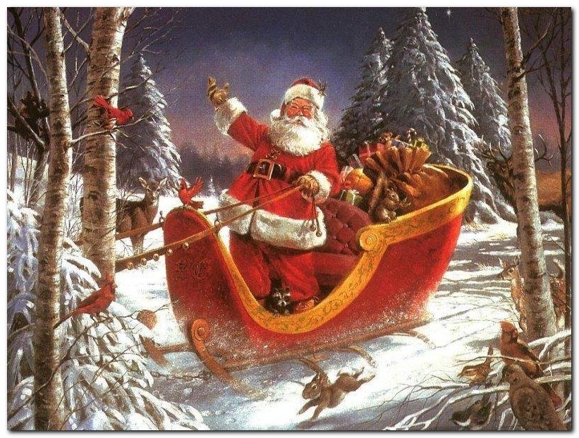 Santa Reindeer Wallpaper