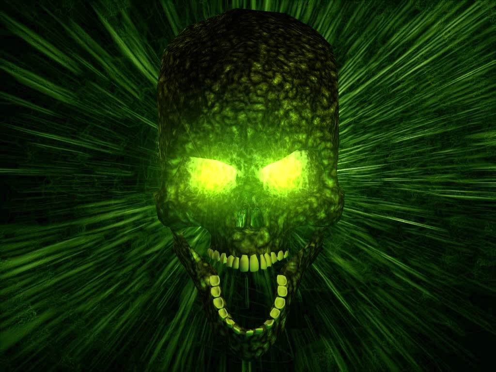 Green Skull Wallpaper Scary
