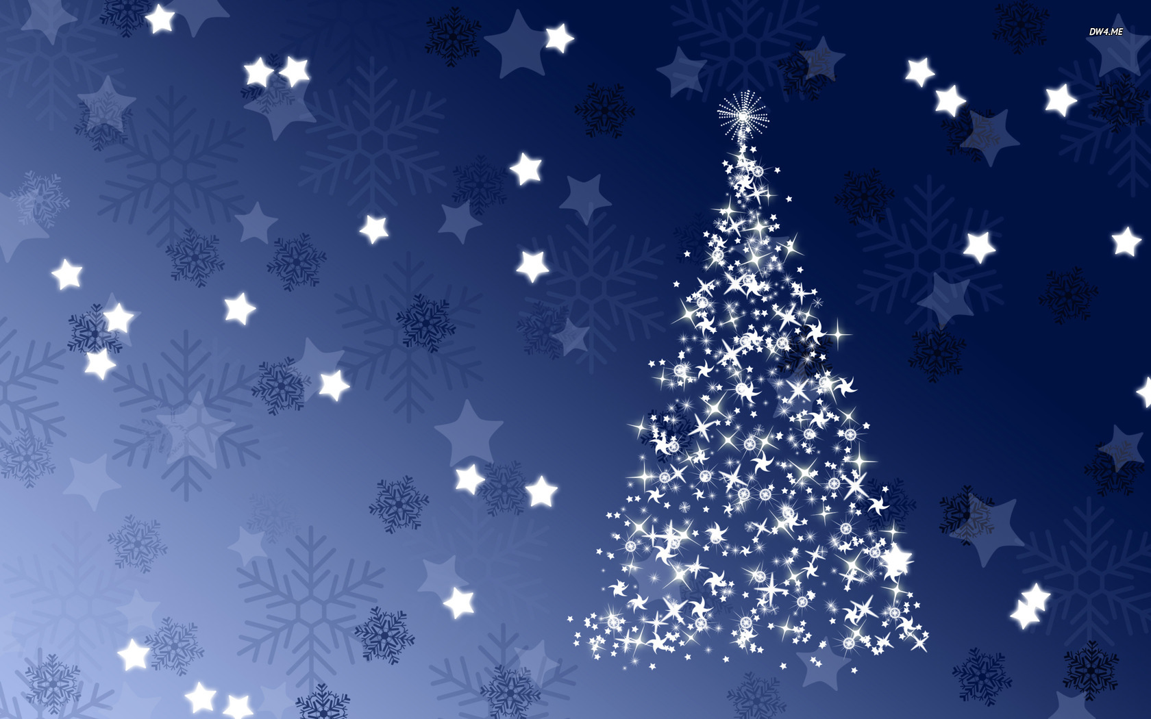 Sparkling Blue Christmas Tree Wallpaper Holiday