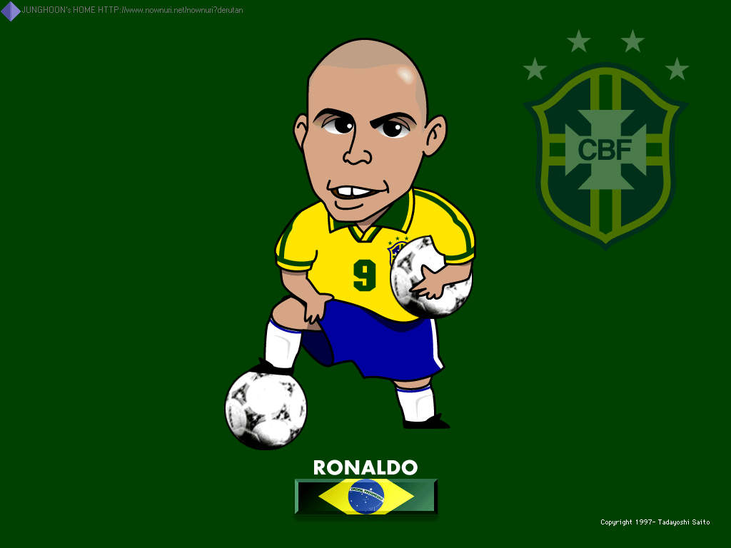 Cartoons Ronaldo Brazil Players Football HD Wallpaper Desktop