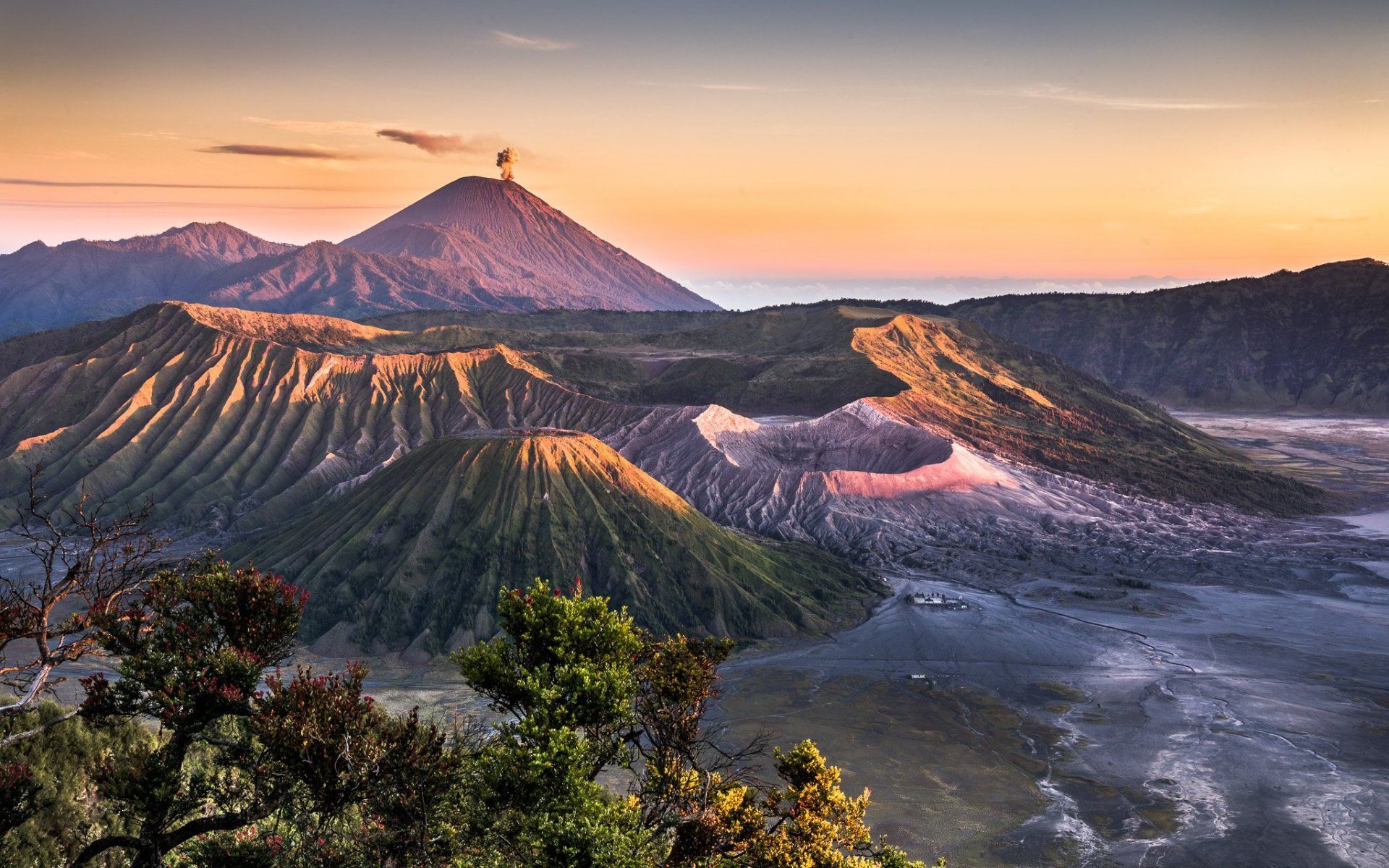 Mountains And Volcanoes Widescreen Wallpaper