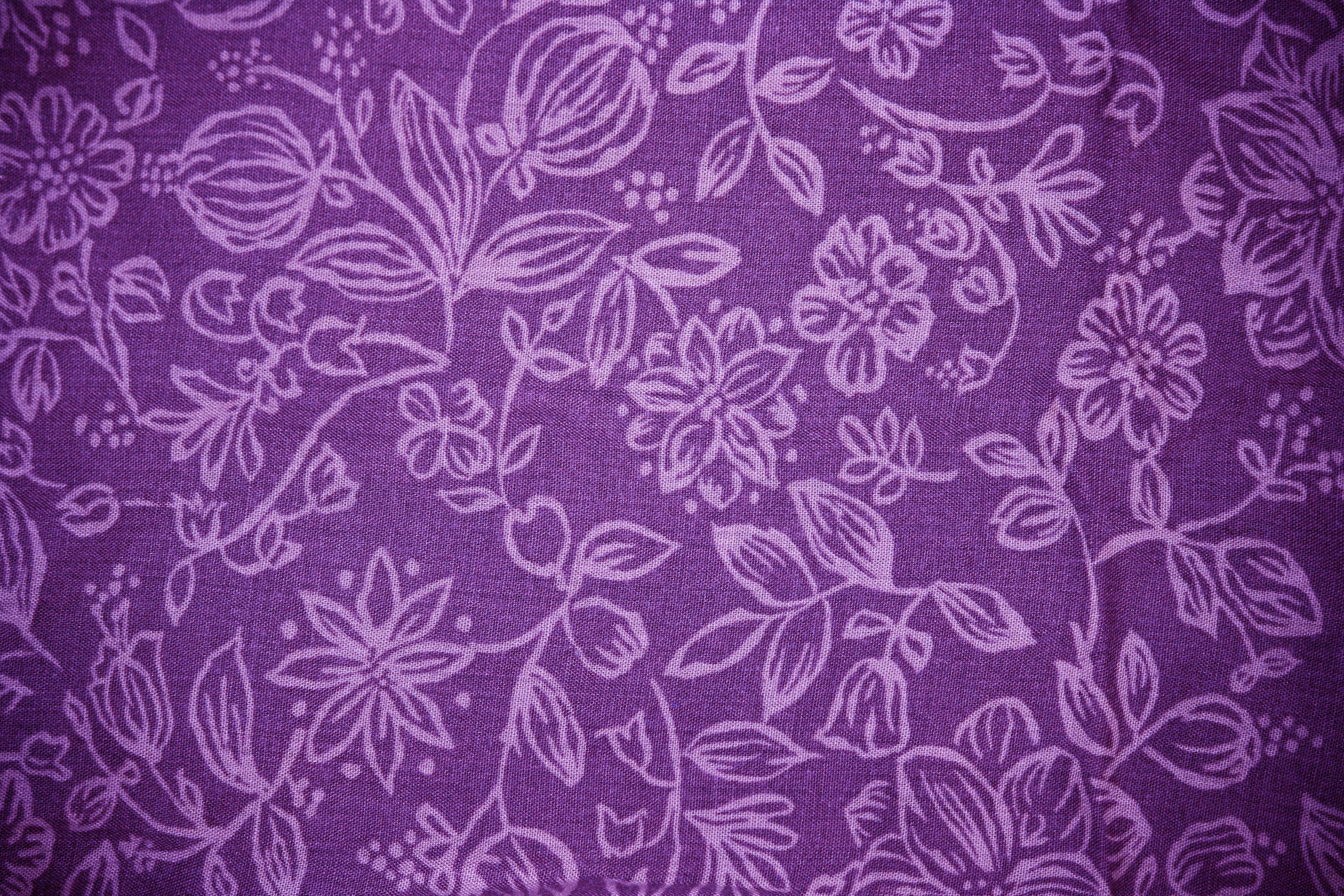 Purple Fabric With Floral Pattern Texture High Resolution Photo