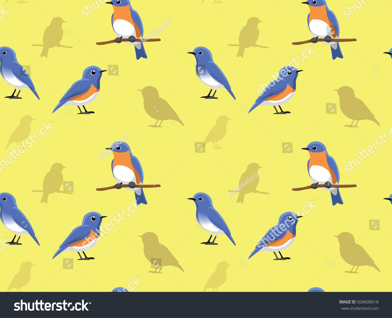 Bird Bluebird Wallpaper Stock Vector Royalty