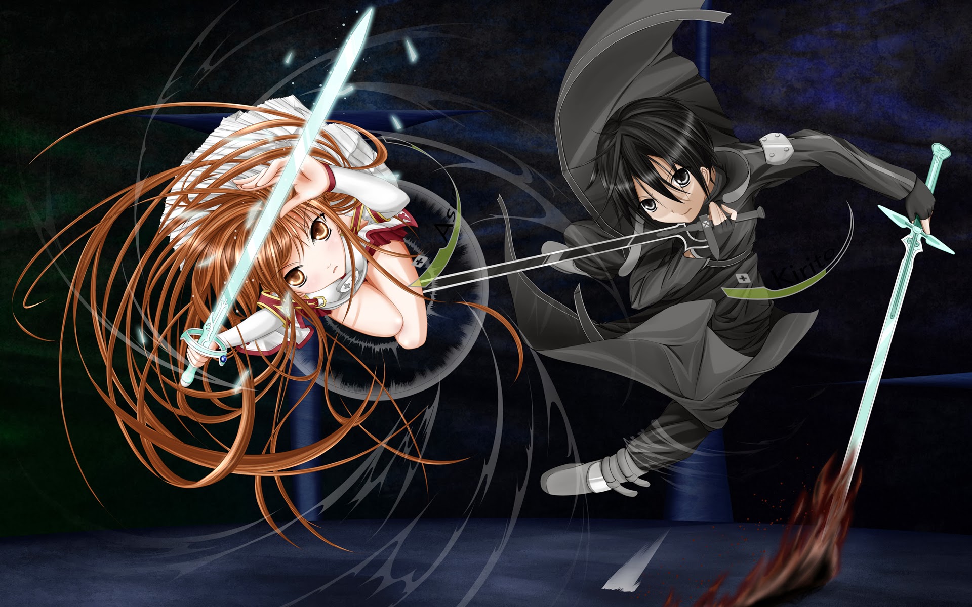 Asuna Kirito Sword Art Online Anime HD Wallpaper Image Photo Picture
