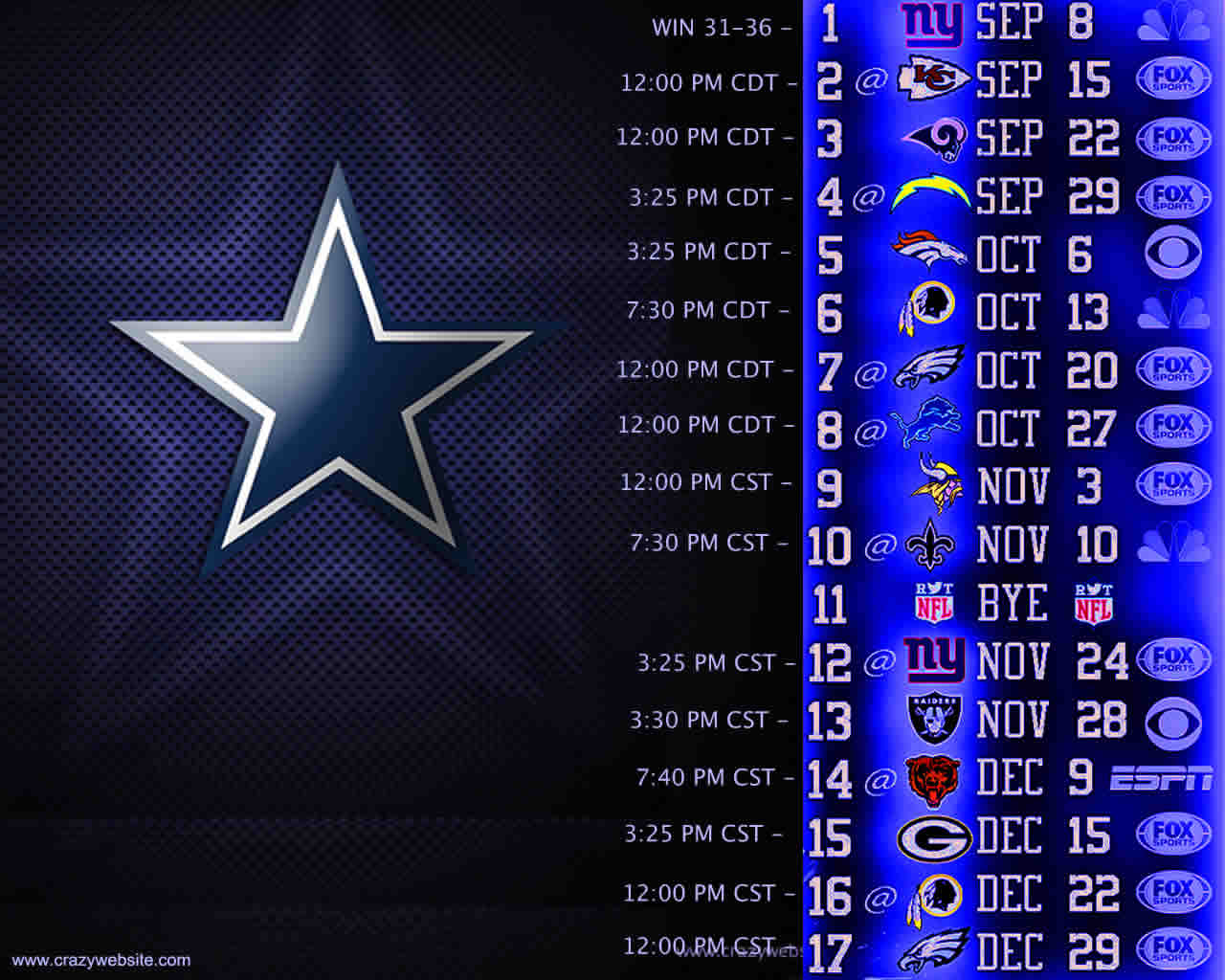 your favorite NFC East division NFL football team the Dallas Cowboys 1280x1024