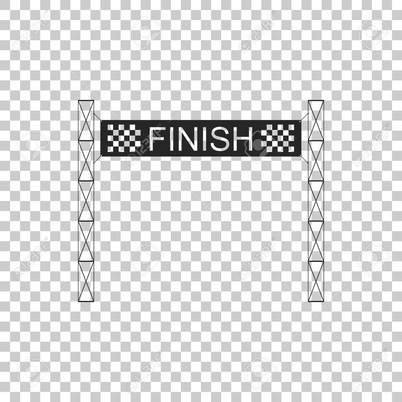 Ribbon In Finishing Line Icon Isolated On Transparent Background