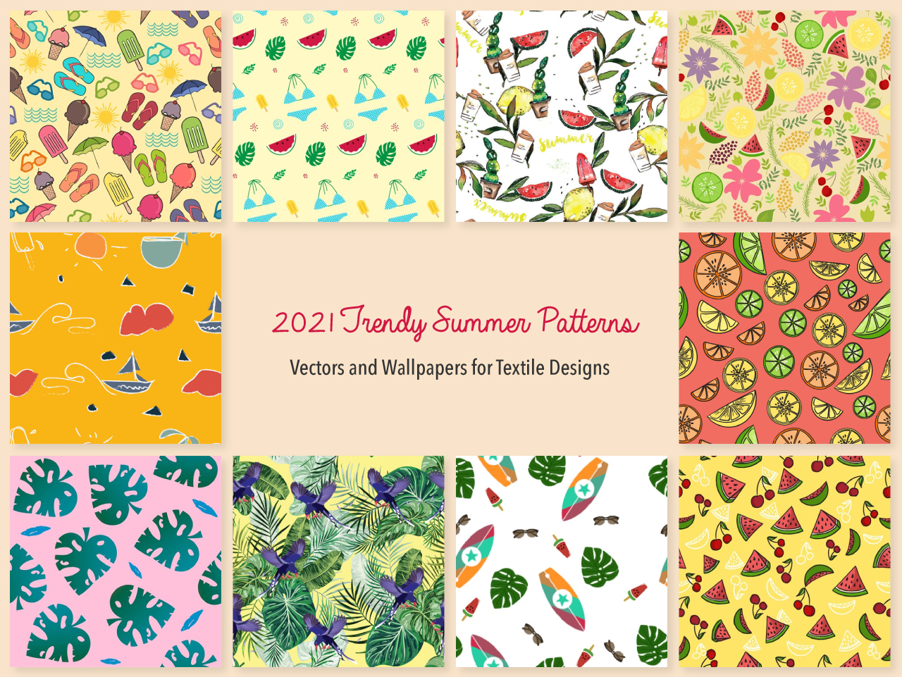 Trendy Summer Vector Design Patterns Wallpaper Wowpatterns