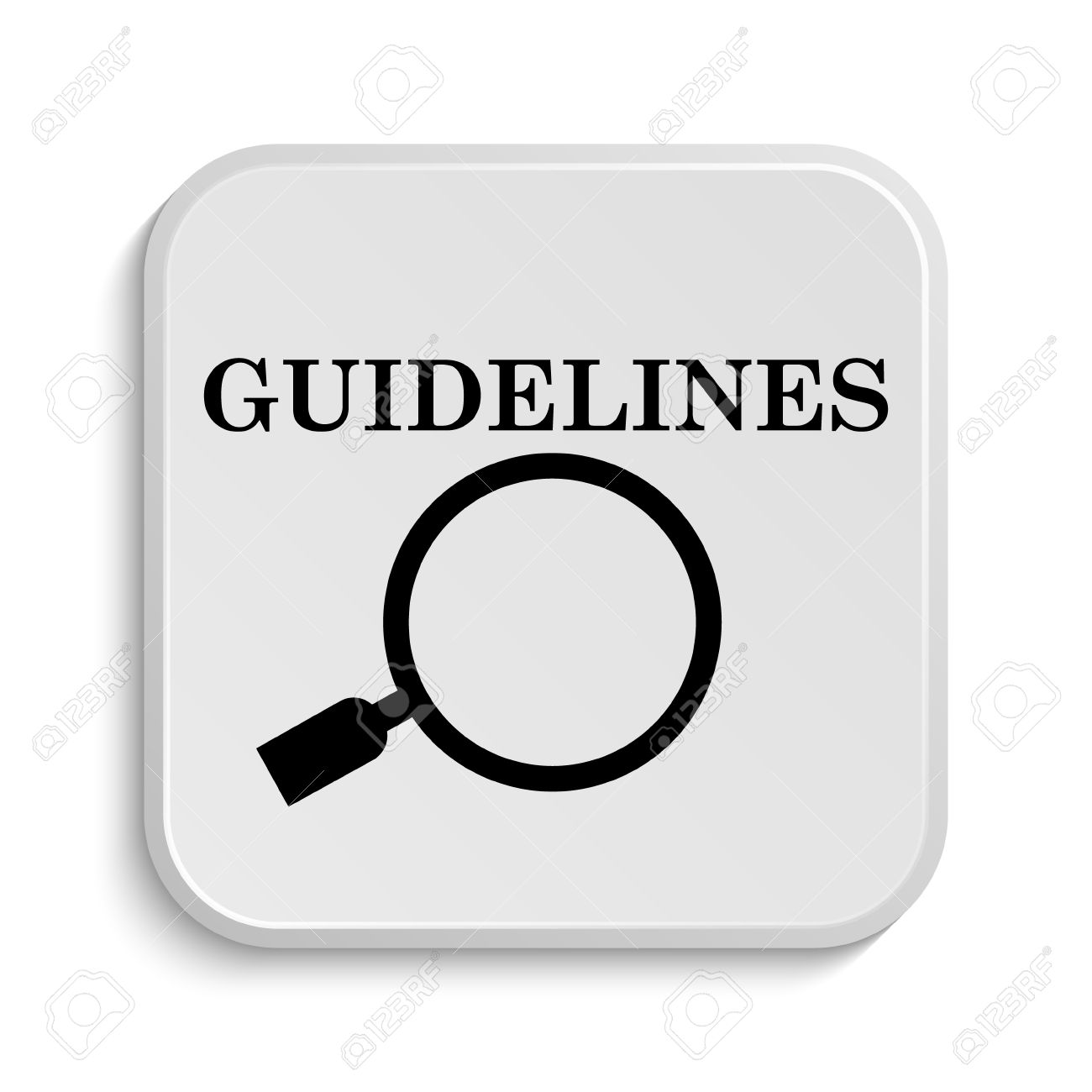 Guidelines Icon Inter Button On White Background Stock Photo