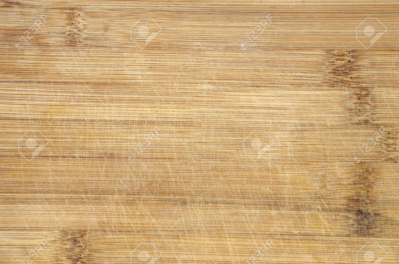 Used Scratched Bamboo Wood Cutting Board Background Detail Stock