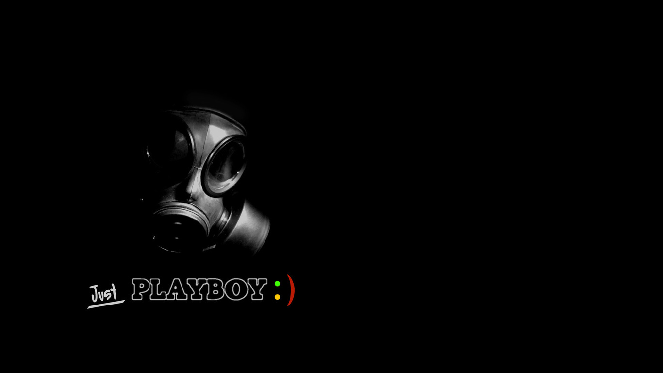 1366x768 Mask Black Playboy Black Just Wallpapers