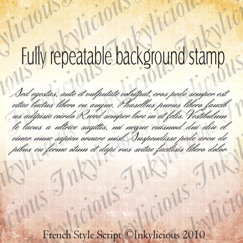 French Script Repeatable Background Stamp Stamps All