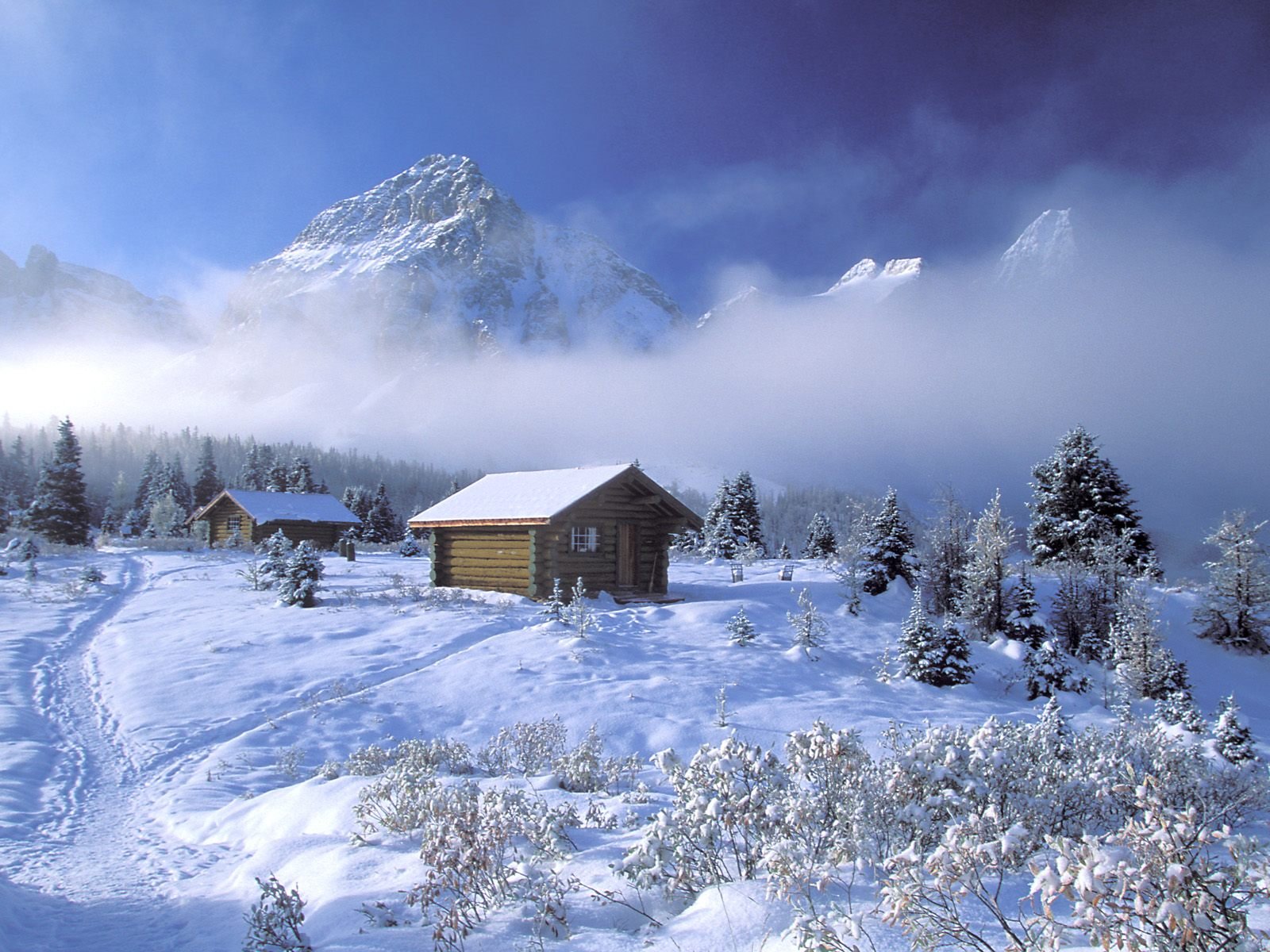 Scenery Cabin In The Mountains HD Wallpaper Widescreen