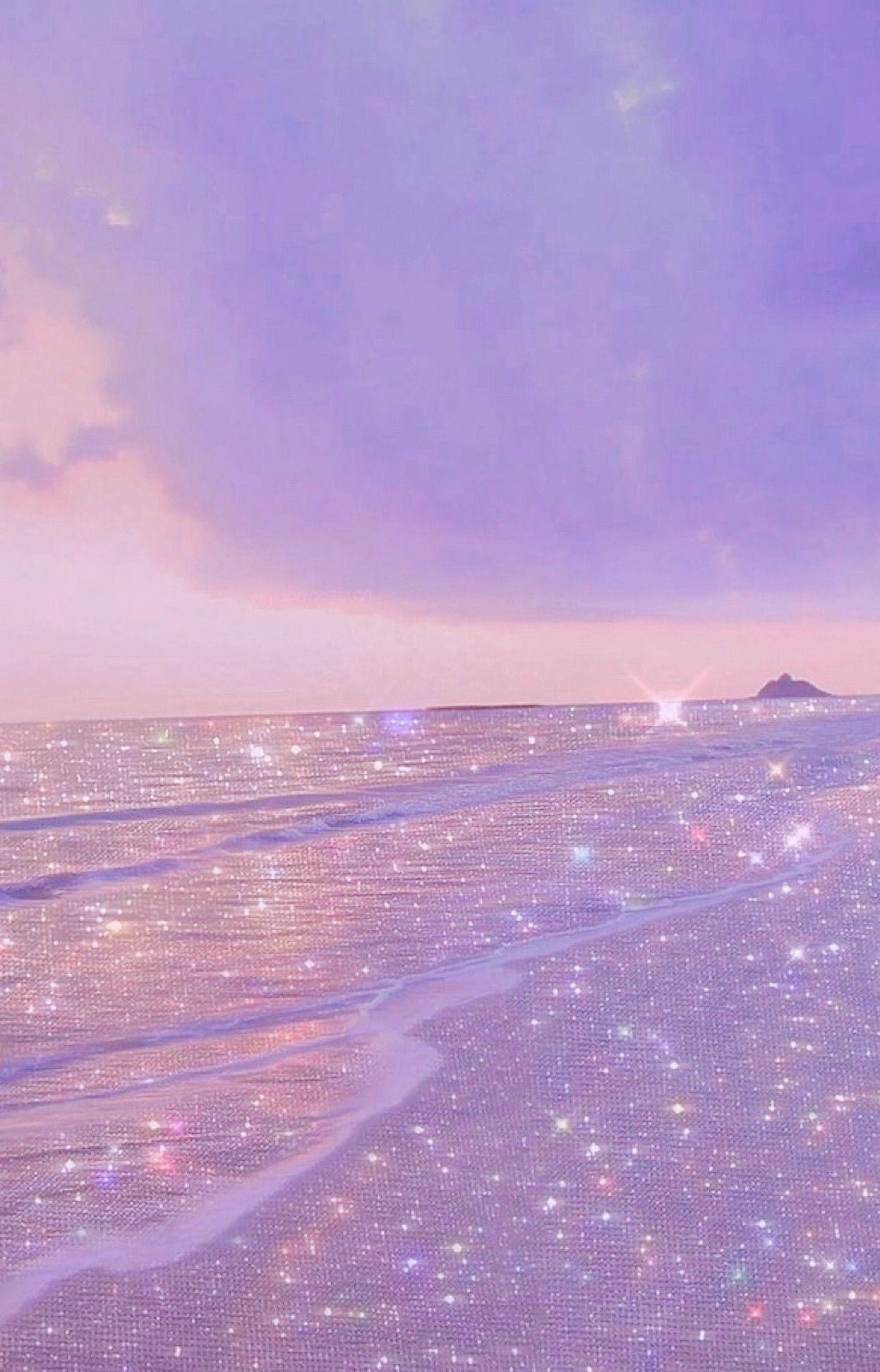 90s Pink Aesthetic Sparkle Glitter Ocean Waves