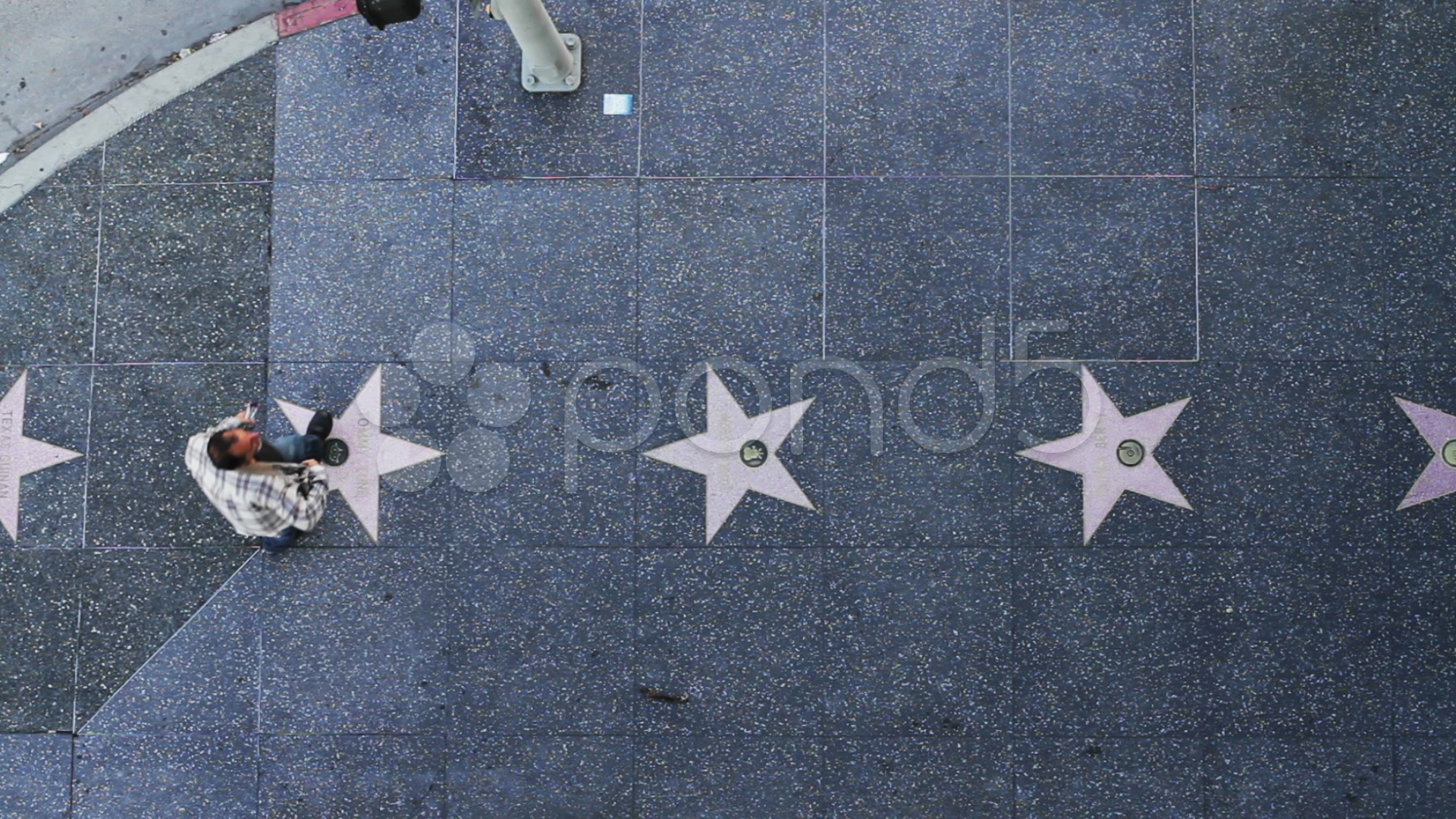 Hollywood Walk Of Fame From Above Stock Video
