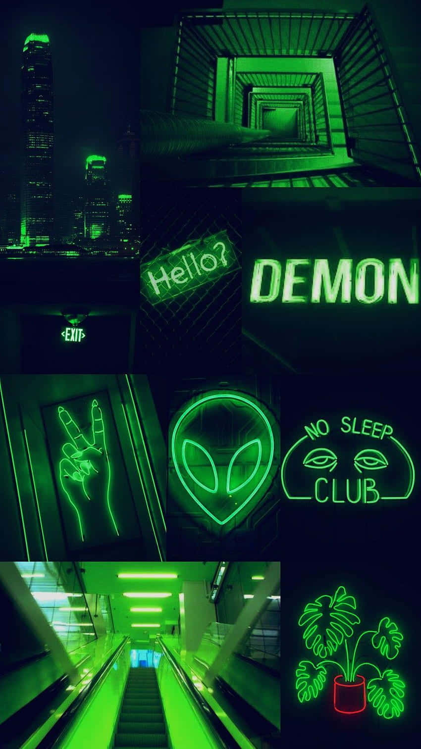 Light Up Your Desktop With A Vibrant Neon Green Aesthetic Wallpaper