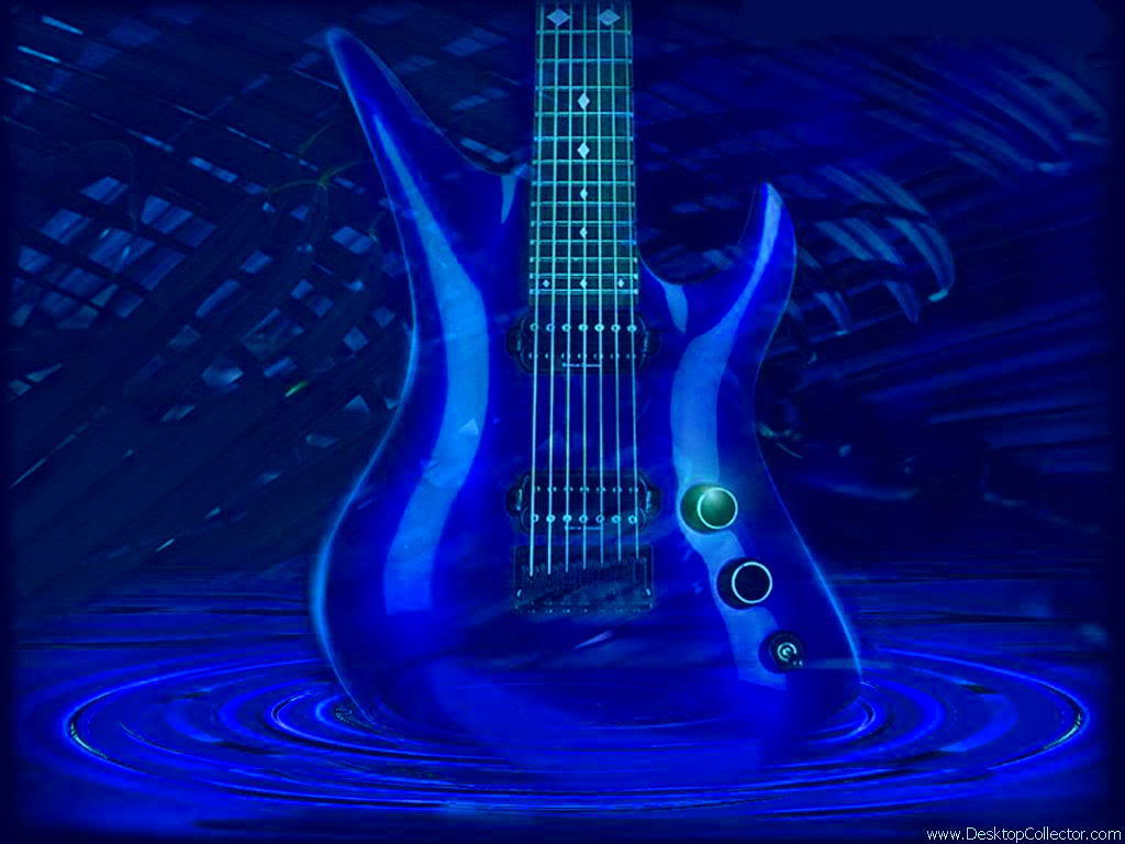 Awesome Blue Guitar Background Wallpaper