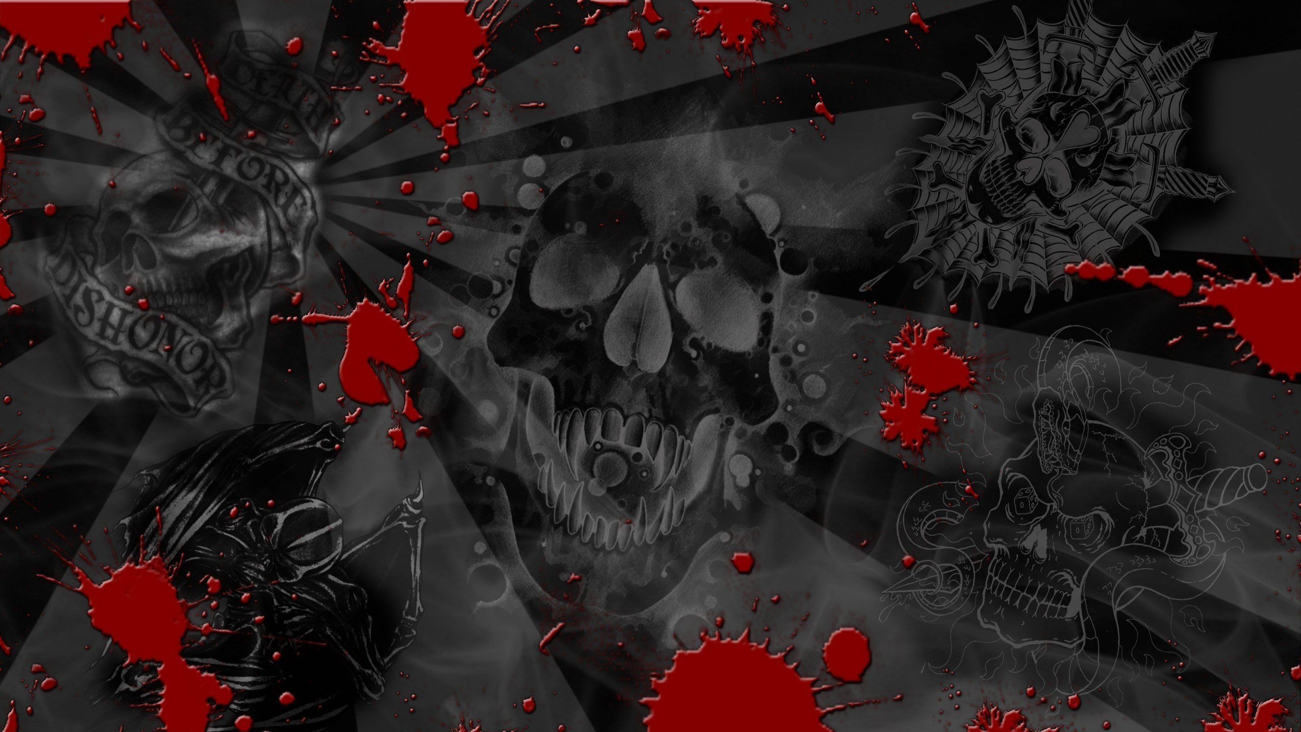 Dark and Edgy Skull Wallpaper for Desktop
