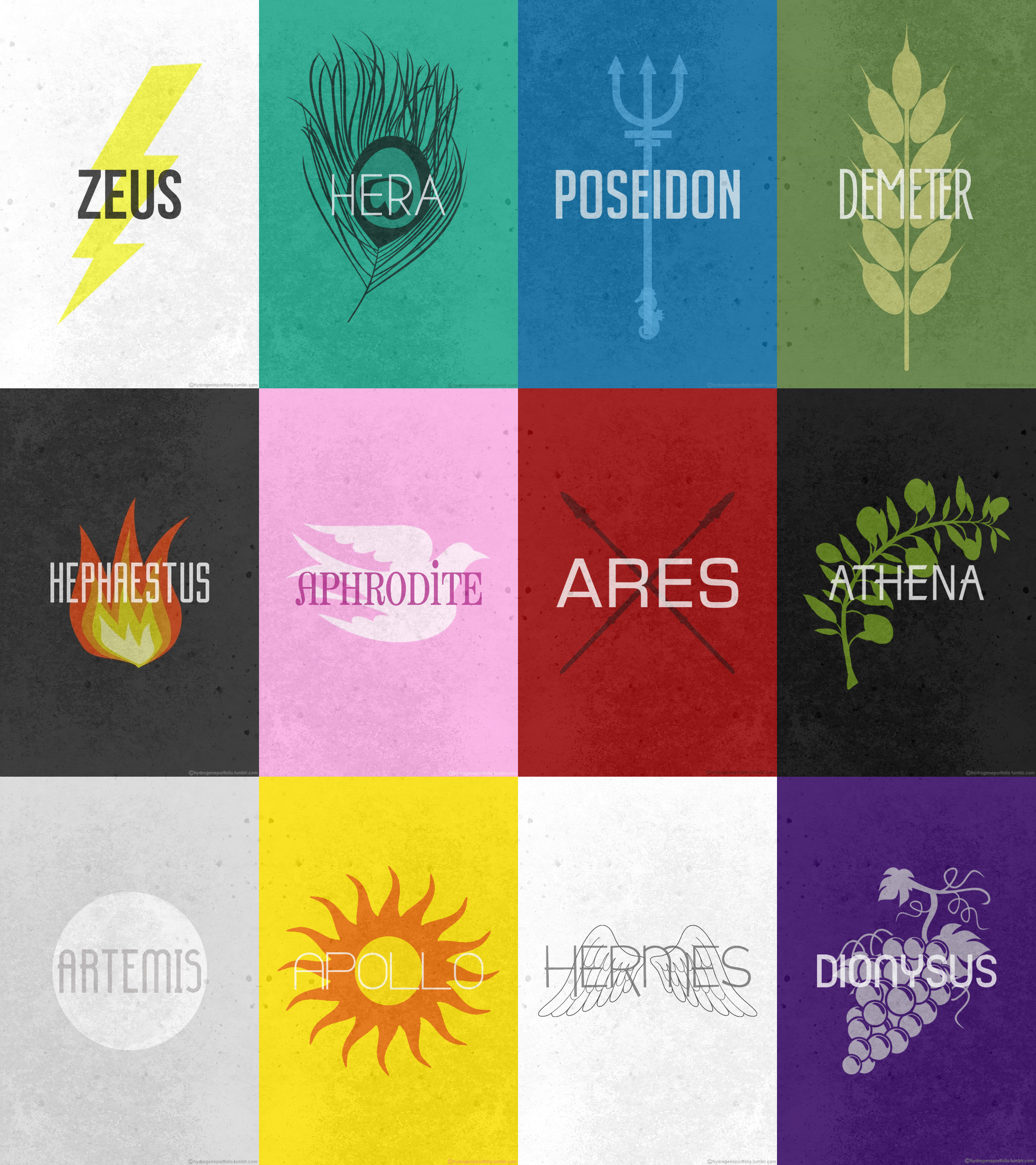 The Twelve Olympians Posters Percy Jackson Art