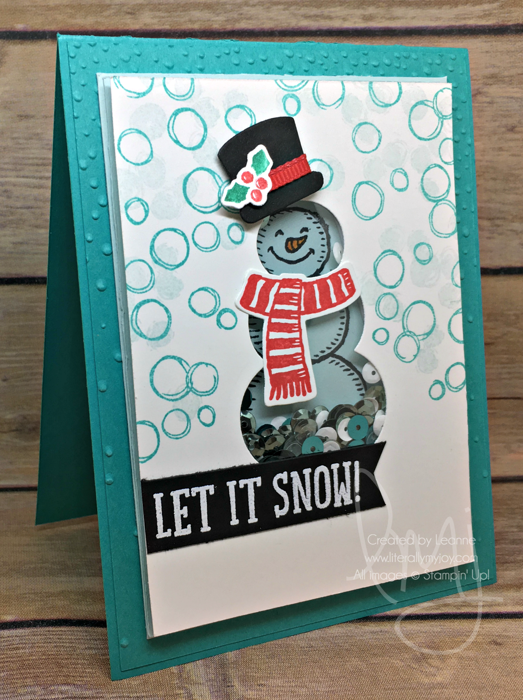 Shaker Sequins Snowman Christmas Cards Xmas Stampin Up