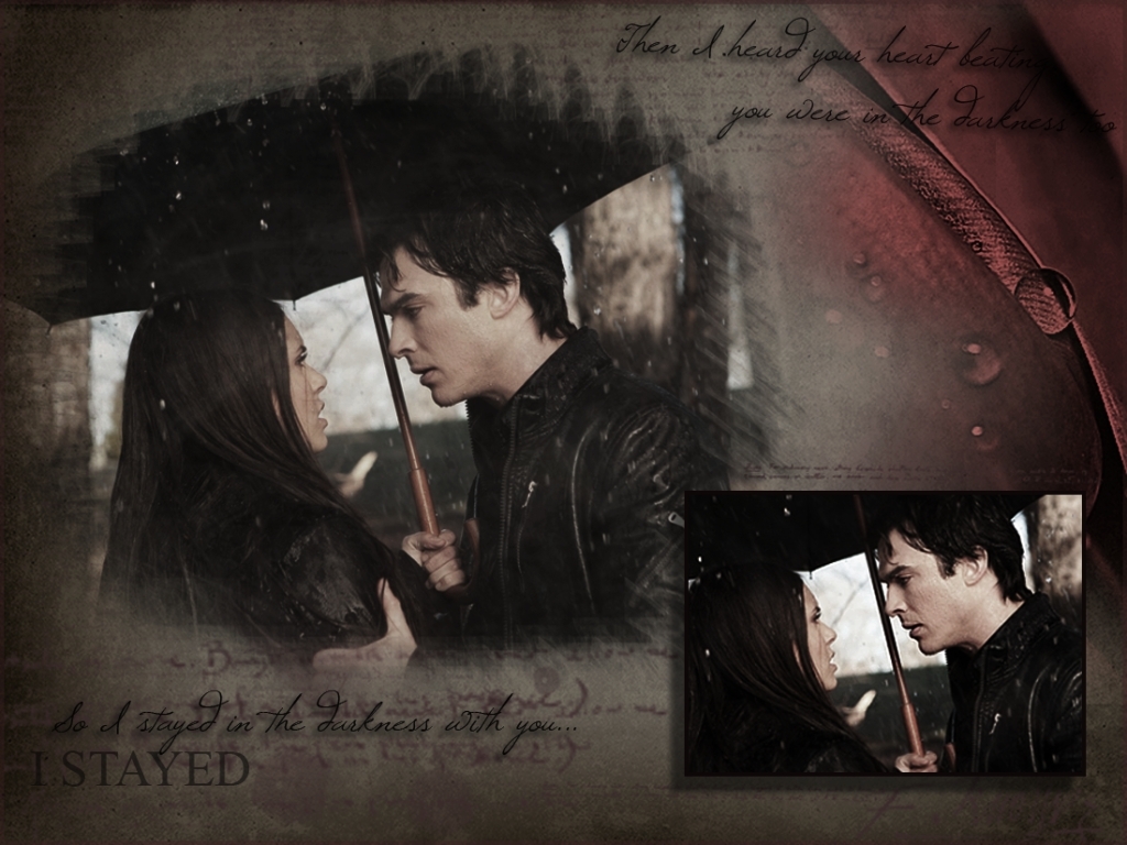 Damon a Elena Wallpapers The Vampire Diaries 1024x768