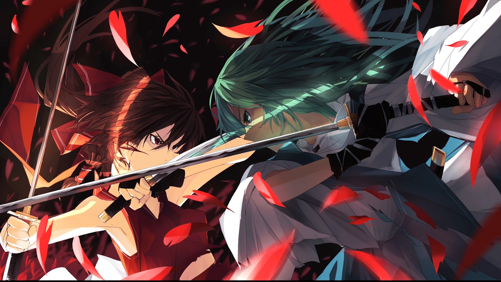 Fighting Katana Anime Touhou Weapon Widescreen HD Wallpaper Background