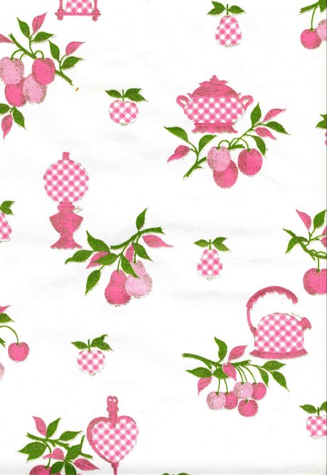 Vintage Pink Poodle Wallpaper And Checkerboard Teapot