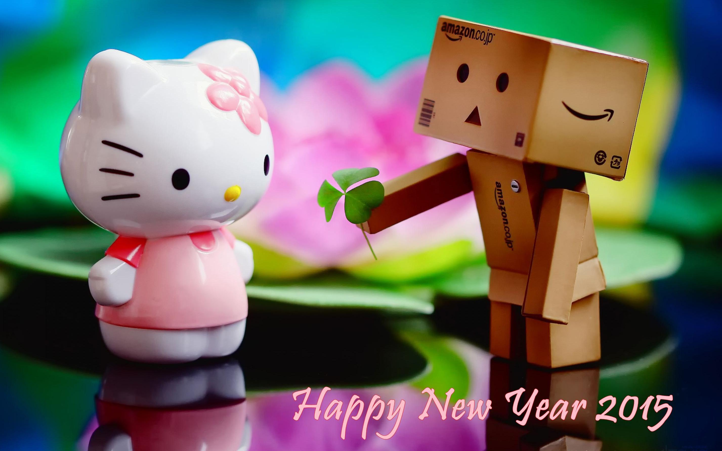 Wallpaper Hello Kitty And Danbo Soo Cute Happy New Year