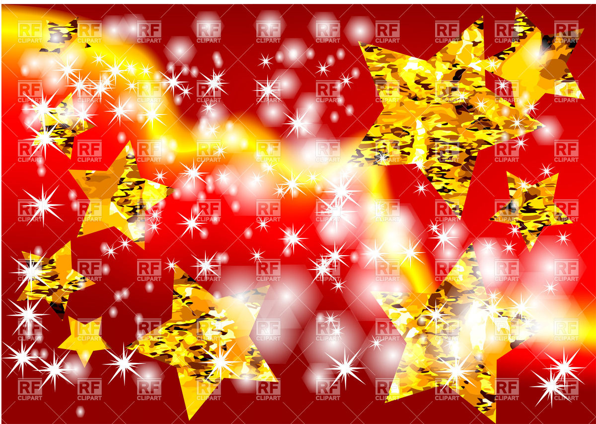 Red Festive Background With Stars And Light Royalty