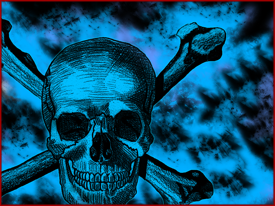 Black and Blue Skull Wallpaper by ShinobiDark72
