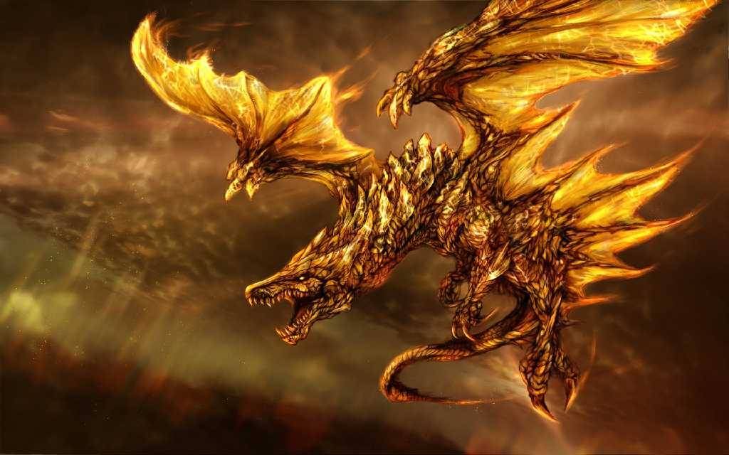 Pure Gold Dragon Dragons Wallpaper