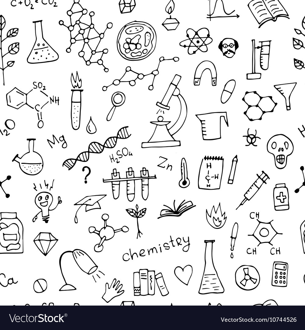 Chemistry Background Seamless Pattern For Your Vector Image