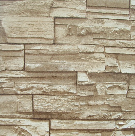 Brick Wallpaper Yellowish Brown Bricklike Stone