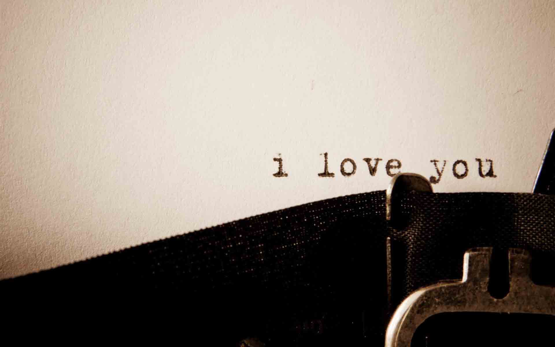 I Love You Paper Machine Writing Mood HD Wallpaper