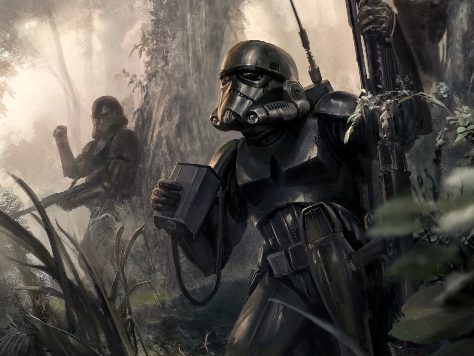 Team Of Shadow Stormtroopers Tracking Down Rebels