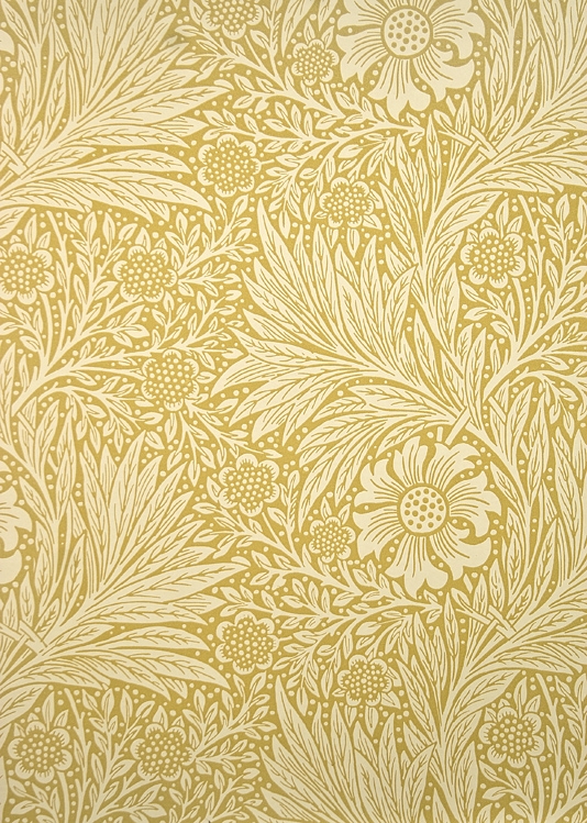 Marigold Wallpaper A Two Tone Yellow Floral And Leaf Circa
