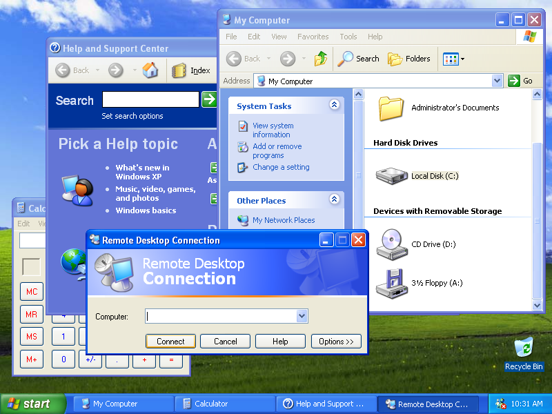 Empty Desktop In Windows Xp Pro The Screenshot Has An Extra Border