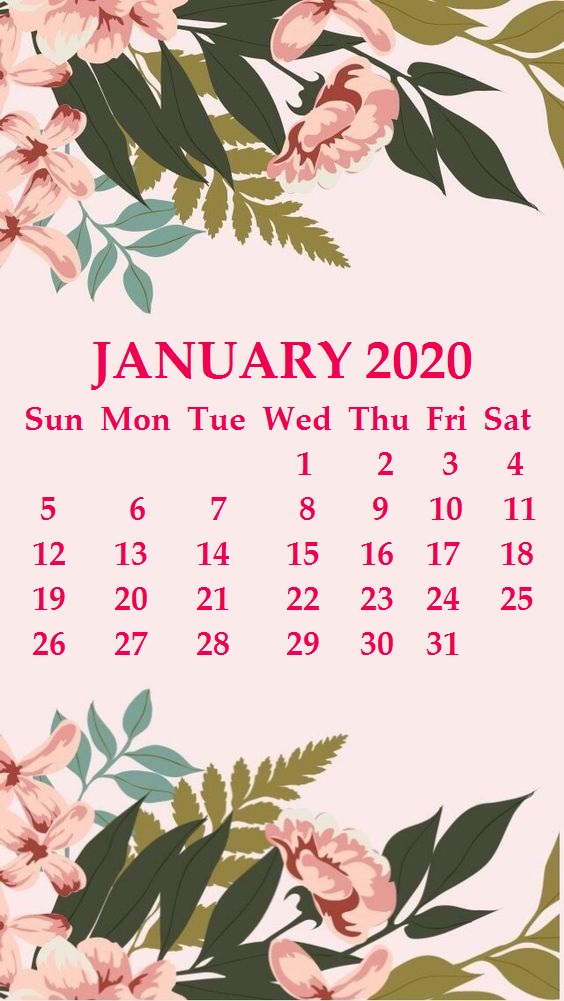 iPhone 2020 Calendar Wallpaper